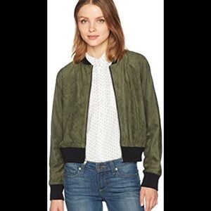 Fancyqube Faux Suede Olive Green Jacket